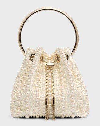 Bon Bon Pearly Satin Bucket Bag