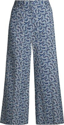 Stegola Paisley Cropped Wide-Leg Pants