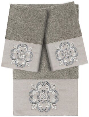 Alyssa 3-Piece Embellished Towel - Dark Gray