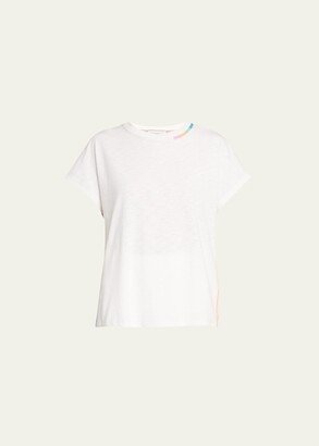 Embroidered Neon Stripe Tee