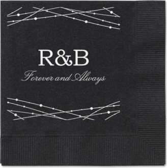 Wedding Napkins: Glowing Bright Napkins, White, Black