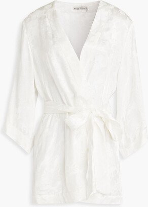 Domino satin-jacquard kimono