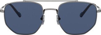 Rounded Pilot-Frame Sunglasses