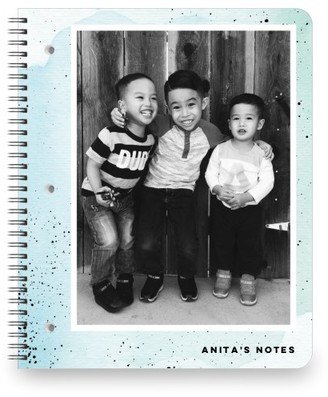 Notebooks: Splatters Large Notebook, 8.5X11, Blue