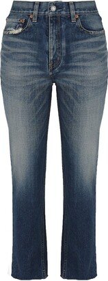 Button Detailed Straight Leg Jeans-AF