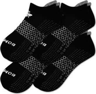 Men's Grippers Ankle Non-Slip Socks Perfect For Yoga, Pilates, and Barre Workouts 4-Pack - Black - Large - Cotton