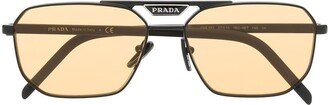 Prada Eyewear Logo-Plaque Rectangle-Frame Sunglasses