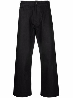 Wide-Leg Cotton Trousers-AM