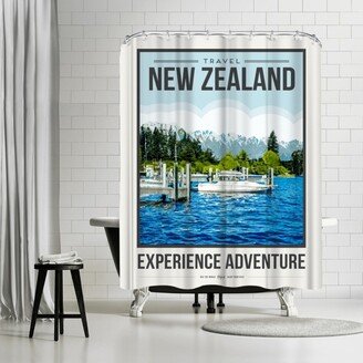 71 x 74 Shower Curtain, Travel Poster NewZealand by Brooke Witt