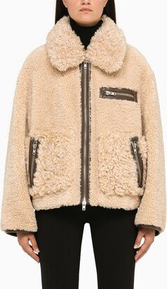 Natural faux shearling jacket