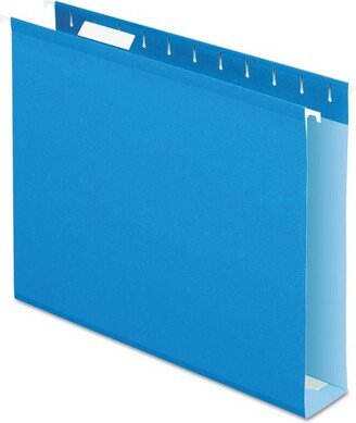 Reinforced 2 Extra Capacity Hanging Folders 1/5 Tab Letter Blue 25/Box 4152X2BLU