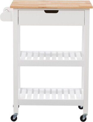 Sage Open Storage Wood Kitchen Cart White