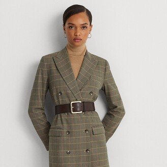 Ralph Lauren Checked Plaid Wool-Blend Twill Dress