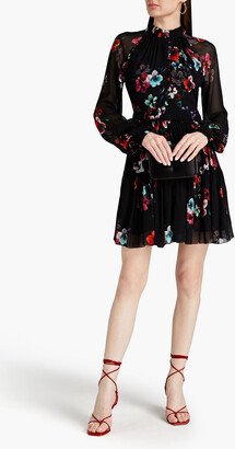 Kaisa gathered floral-print chiffon mini dress