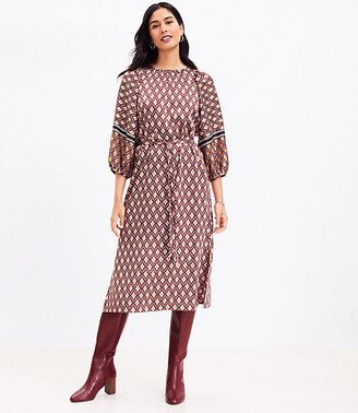 Petite Foulard Puff Sleeve Midi Dress