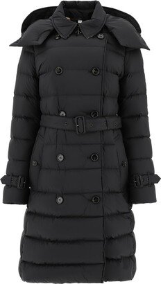 Detachable-Hooded Belted Down Coat