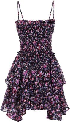 Floral-Printed Sleeveless Mini Dress