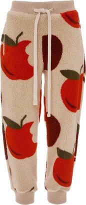 Apple-Print Fleece Joggers