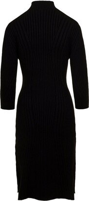 Turtleneck Knit Mid Dress