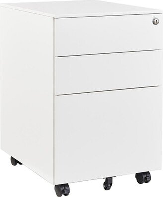 Metal 3 Drawer File Cabinet, Rolling File Cabinet with Lock Under Desk