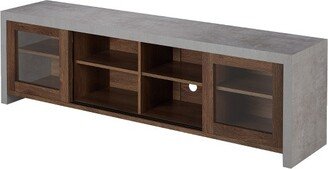 Briggin Industrial TV Stand for TVs up to 70 Walnut/Cement - HOMES: Inside + Out