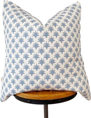 Blue & White Floral Pillow Cover