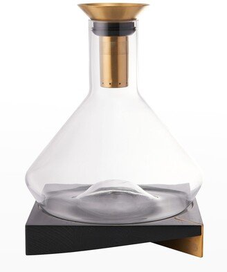 Brass Decanter w/ Wood Base