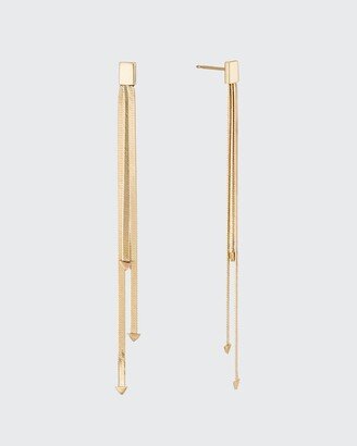 14k 3-Strand Linear Dangle Earrings