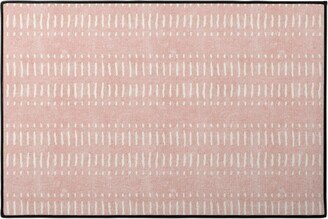 Door Mats: Dash Dot Stripes Door Mat, Pink