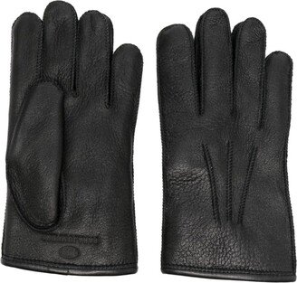 Logo-Embossed Sheepskin Gloves-AB