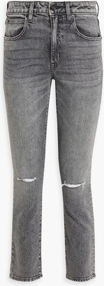 Loulou cropped distressed mid-rise slim-leg jeans