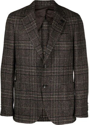 Plaid-Check Single-Breasted Blazer-AB