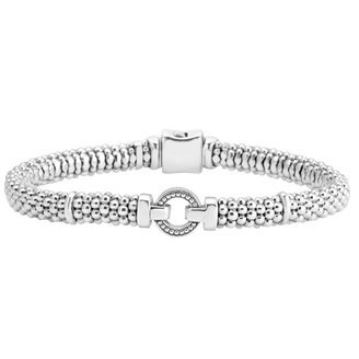 Enso Boxed Circle Station Caviar Rope Bracelet