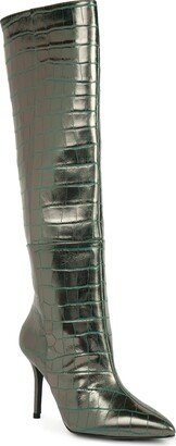 Tory Croc Embossed Knee High Boot