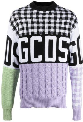 Colour-Block Logo Print Knitted Jumper