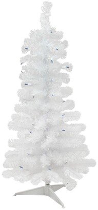 Northlight 3' Pre-Lit White Pine Slim Artificial Christmas Tree - Blue Lights