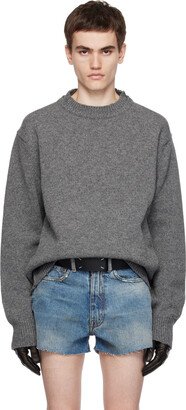 Gray Elbow Patch Sweater