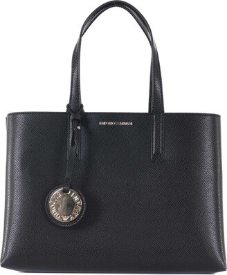 Logo-Charm Top Handle Tote Bag