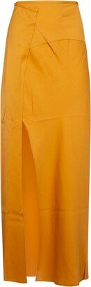 Slim Satin Maxi Skirt-AA