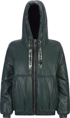 Puff Hoodie Light Padded Jacket In Forest Green