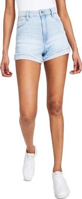 Juniors The Deb Womens Curvy High Rise Denim Shorts