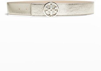 Miller Logo Metallic Leather Belt