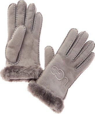 Colorblocked Shearling Gloves