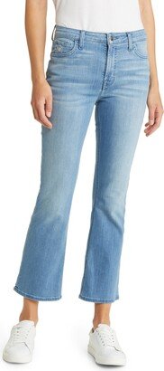 Embroidered Crop Kick Flare Jeans