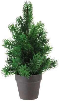 Northlight 11 Matte Finish Mini Pine Christmas Tree in Dark Coffee Brown Vase