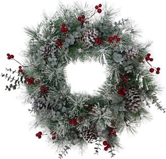 24 Unlit Berries and Pinecone Wreath