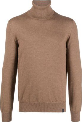 Roll-Neck Virgin Wool Jumper-AQ