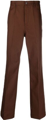 Wide-Leg Tonal-Stitch Trousers