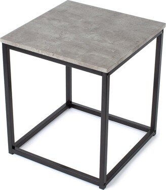 LIVIVO Coffee and Side Table with Girder-Inspired Metal Frame - Grey