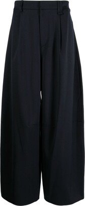 Pleated Wide-Leg Trousers-AQ